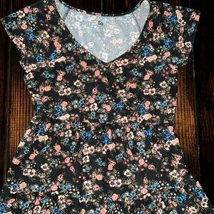 SO Black Floral Casual Dress